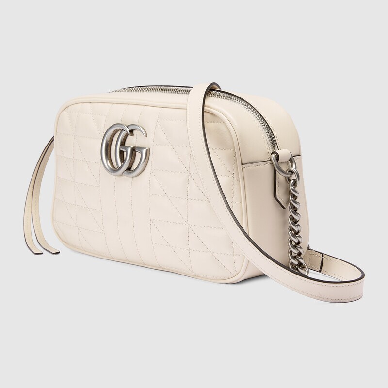 Gucci GG Marmont Small Matelasse Shoulder Bag 447632 White